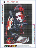 Diamond Painting Cross Stitch,5d Diamond Painting Japanese Dancer,DIY Diamond Art Rhinestone Embroidery Cross Stitch Kits Supply Arts Craft Canvas Wall Decor Stickers Home Decor 12x16 inches