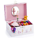 RR ROUND RICH DESIGN Kids Musical Jewelry Box for Girls and Jewelry Set with Lovely Gymnastics Girl Theme - Beautiful Dream Tune Pink