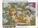 Ningning DIY 5D Diamond Painting Cartoon Cat by Number Kits, Paints Cross Stitch Full Drill Crystal Rhinestone Embroidery Pictures Arts Craft for Home Wall Decor Gift (15.7x11.8inch) (Cartoon Cat)