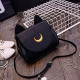 Moon Luna Cat Purses Pu Leather Gothic Purse Cosplay Moon Sailor Bag Handbags Shoulder Bags