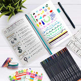Bullet Dotted Journal Kit,Feela A5 Dotted Bullet Grid Journal Set with a 224 Pages Teal Notebook,Fineliner Pens,Reusable Stencils,Sticker Sheet,Washi Tape,Black BallPen for Diary,Schedule Plan,Drawin