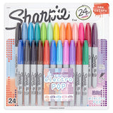 Sharpie Fine Electro Pop Permanent Marker - Assorted Colours (Pack of 3) Pack of 24