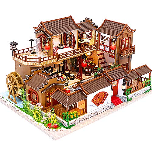  Fsolis DIY Dollhouse Miniature Kit with Furniture, 3D