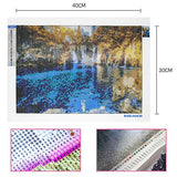 DIY 5d Diamond Painting Kits for Adults Full Drill Nature Lake Forest Waterfall Diamond Painting Landscape Crystal Rhinestone Diamond Dotz Arts Craft for Home Wall Decor Gift 12×16inch
