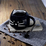 Teagas Cat Coffee Mugs for Crazy Cat Lady - Black & White Ceramic Cat Coffee Mugs and Cute Cat