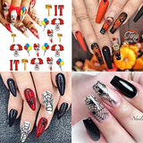 1500+ Patterns Halloween Nail Art Sticker Decals, Kalolary Self-Adhesive Nail Sticker Decals Nail Art Decorations for Halloween Pumpkin/Bat/Ghost/Witch/Joker/Skull/Spider/Devil/Vampires(12 Sheets)