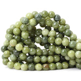 Qiwan 45PCS 8mm Natural Color Taiwan Green Jade Green Stone Round Loose Beads for DIY Jewelry Making