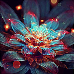 MXJSUA DIY 5D Diamond Painting by Number Kits Full Drill Rhinestone Pictures Arts Craft for Home Wall Decor,Blooming Epiphyllum-12x12In