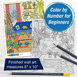Faber-Castell Color by Number Wall Art: Plant Room - Adult Arts and Crafts, Colored Pencils for Adult Coloring, Color by Number for Adults