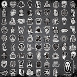 200PCS Gothic Stickers Pack for Laptop, Cool Punk Skull Stickers for Water Bottle Computer Skateboard Phone Case Luggage Guitar, Black and White Horror Stickers for Adults Teens