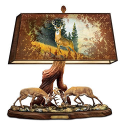 The Wilderness Challenge Sculptural Deer Lamp with Al Agnew Art on Fabric Shade by The Bradford