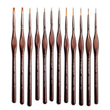Miniature Paint Brushes Detail Set -12pc Minute Series XII Miniature Brushes for Fine Detailing & Rock Painting. Acrylic Watercolor Oil - Art, Scale Models, Paint by Numbers Supplies Kit
