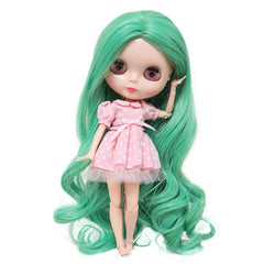 Wigs Only!Brand New Long Loose Wavy Apple Green Blended Colors Baby Doll Hair Wigs for Blythe Pullip