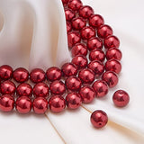 BENECREAT 200 Piece 8 mm Environmental Dyed Pearlize Glass Pearl Round Bead for Jewelry Making with