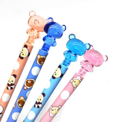 4Pcs 4 Colors Cute Kawaii Lovely Bear Press Mechanical Pencil Writing Student Stationery Automatic Pencil For Draft Drawing, Carpenter, Crafting, Art Sketching Party Gifts Office Supply 0.7mm