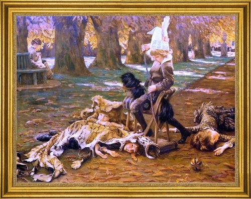 Art Oyster James Tissot A Little Nimrod - 21.05" x 28.05" Premium Canvas Print with Gold Frame