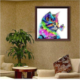 Cat Butterfly DIY 5D Diamond Painting by Numbers Kits for Adult Kids, Embroidery Painting for Home Wall Decor Painting Arts Craft (11.8"x11.8")