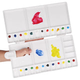 Transon Large Paint Palette Box 33 Wells for Watercolor,Gouache, Acrylic and Oil Paint with 1 Paint Brush