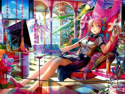 SD5587 Fuji Choko Cyber Girl Colorful Anime Art 24x18 POSTER