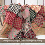 40 Rustic Christmas Charm Pack, 5 inch Precut Cotton Homespun Fabric Squares by JCS