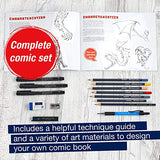 Faber-Castell Comic Illustration Set - The Famazings Superhero Comic Book Drawing Kit - Draw with Pitt Artist Pens & Goldfaber Coloring Pencils