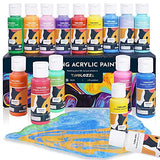 TAVOLOZZA Pouring Acrylic Paint Set - 36 Assorted Colors (2 oz/60ml) Liquid Acrylic Paint, Pre-mixed High Flow Acrylic Paints for Canvas, Wood, Stone, DIY projects