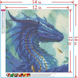 5D Diamond Painting Kits for Adults Full Drill 12x12 inch Crystal Rhinestone Cross Stitch Embroidery Diamond Painting Dragon Arts Craft for Living Room Home Wall Decor Gift