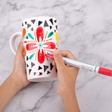 ZEYAR Porcelain Art Paint Pens, Professional Ceramic painting, 12 colors Water-based, Medium Point, Water and Fade Resistant, DIY on Mugs and other Ceramics for Permanent Collection