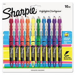 Sharpie Liquid Highlighters, Chisel Tip, Assorted Colors, 10 Count