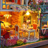 DIY Dollhouse Miniature Kit with Furniture, 3D Wooden Miniature House , 1:24 Scale Miniature Dolls House Kit ES02