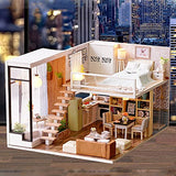 Spilay DIY Miniature Dollhouse Wooden Furniture Kit,Handmade Mini Modern Apartment Model with Dust Cover & Music Box ,1:24 Scale Creative Doll House Toys for Children Gift(Waiting for time) l020