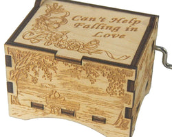TheLaser'sEdge, Can't Help Falling in Love, Personalizable Music Box, Laser Engraved Wood (Artistic Standard)