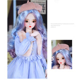 24 inch BJD Doll DIY Toys 34 Ball Joints Dolls with Clothes Outfit Shoes Wig Hair Makeup Best Gift for Girls