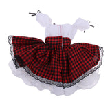 Homyl Enchanted 2-Layered Plaid Dress and Neckerchief Outfit Clothing for 1/3 60cm Night Lolita BJD SD Doll