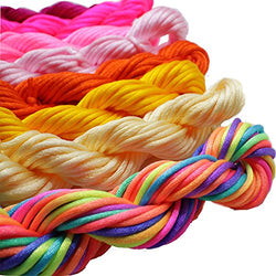 Pamir Tong Full-colors 18bundles 180 Yards 2.0mm Satin/Rattail Silk Cord for Necklace Bracelet