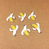 SANQIU 10PCS Enamel Banana Charm Fruit Pendant for Jewelry Making and Crafting