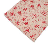 RayLineDo 100% Cotton Linen Printed Fabric Christmas Snow Red Patchwork Tablecloth 140cm wide -