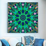 Diamond Painting Mandala Flowers DIY 5D Full Drill Diamond Painting Kits for Adults Gem Dots Pictures by Numbers Religion Art Craft for Home Decoration-11.8x11.8in-Mandala Flowers