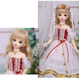Y&D BJD Doll 1/4 Children Toy Collection 34.5cm 13.5" Ball Joint SD Dolls with Clothes Wig Shoes Makeup Best Gift for Girls,B