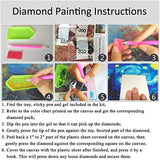 eGoodn 5D Diamond Painting Art Full Drill Round Rhinestones Shinning Beads Paint by Number Kit, 19.7 by 15.8 inches, Sakura Garden, No Frame