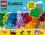 LEGO 11717 Classic Bricks Bricks Plates Large Creative Box, Building Set for Kids 4+ Years Old with Wheels, Windows, Doors & 4 Baseplates