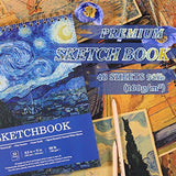 Sketch Book - Spiral Bound Sketch Pad, 8.5" x 11", 33 Sheets, 98 lb/160 GSM, Durable Sketchbook for Professional Kids, Artists and Amateurs, Use with Pens, Pencils, Sketching Stick