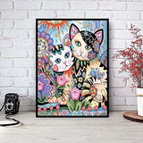 Diamond Painting Kits for Adults,Diamond Art for Adults DIY 5D Dimond Pantings Round Full Drill Painting with Diamonds Kits Diamond Dots Gem Art Flower Cat Wall Decor 12X 16 inch