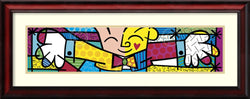 Framed Wall Art Print The Hug by Romero Britto 37.75 x 14.75