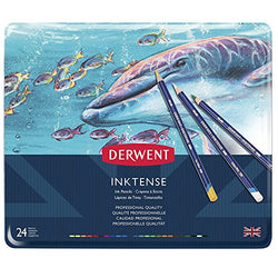 Derwent Colored Pencils, Inktense Ink Pencils, Drawing, Art, Metal Tin, 24 Count (0700929)
