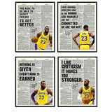 Lebron James Motivational Quotes Dictionary Art Print Set - 8x10 Photo Pictures - Wall, Home, Office Decor, Decoration - Gift for Men, Boys, LA Lakers Basketball Fan, Coach - 4 Unframed Sports Posters