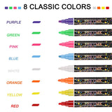 Liquid Chalk Markers 8 Neon Colors Non-Toxic Erasable Dustless Liquid Pens for Chalkboard Windows Glass and More