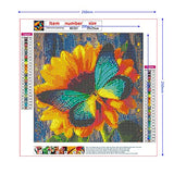 Flower Diamond Painting Kits for Adults, 5D Crystal Diamonds Art with Accessories Tools, Butterfly Sunflower Picture DIY Art Dotz Craft for Home Décor, Ideal Gift or Self Painting