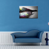 sechars - Fashion Canvas Wall Art Abstract Colorful Woman Lip Painting Canvas Art Modern Glamour Bedroom Makeup Room Decor Framed and Stretched Canvas Print Ready to Hang