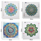 DIY 4 Pack Special Shaped Mandala Diamond Painting Kits Diamond Art Canvas Paint for Adults and Kids(Canvas Size 11.8''×11.8'')